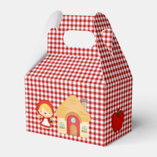 Little Red Riding Hood Characters on Red Gingham Favor Boxes