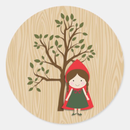 Little Red Riding Hood Classic Round Sticker