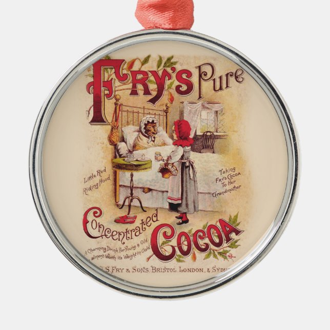 Little Red Riding Hood Cocoa Metal Ornament (Front)