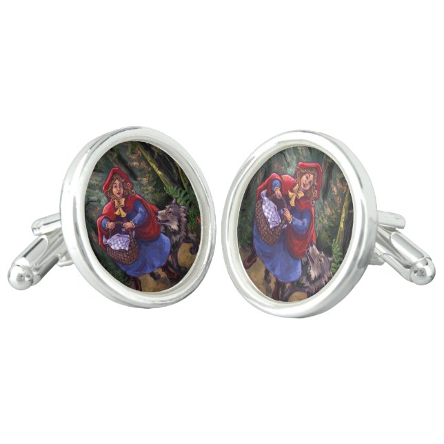 Little Red Riding Hood Cufflinks (Angled)