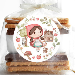 Little Red Riding Hood Cute Whimsical Classic Round Sticker