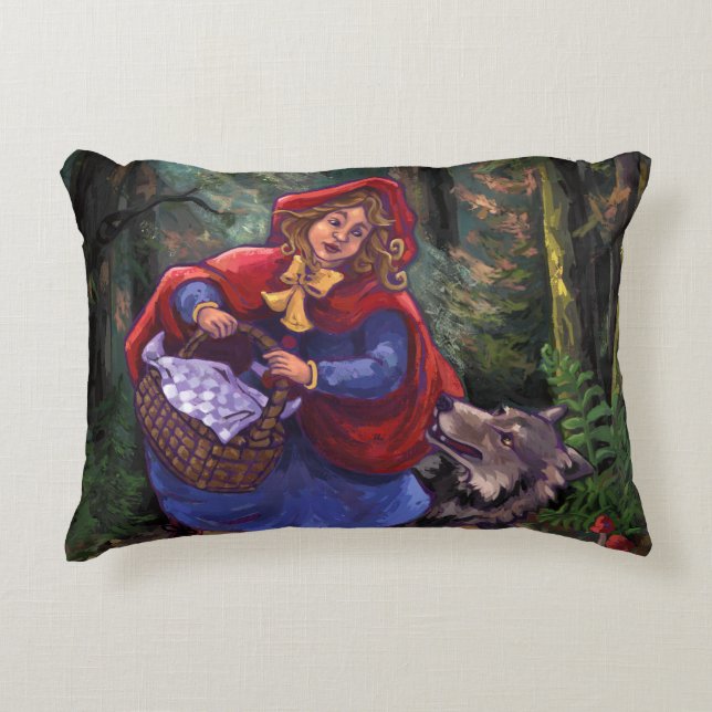 Little Red Riding Hood Decorative Pillow (Front)