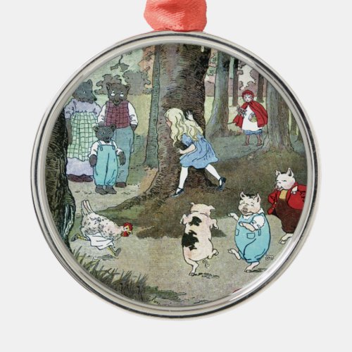 Little Red Riding Hood End Pages Metal Ornament