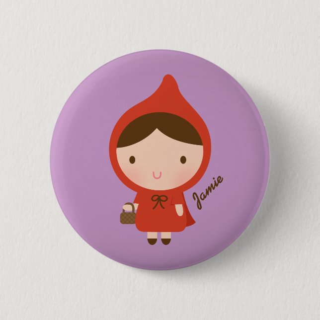 Little Red Riding Hood Fairytale for Girls Button (Front)