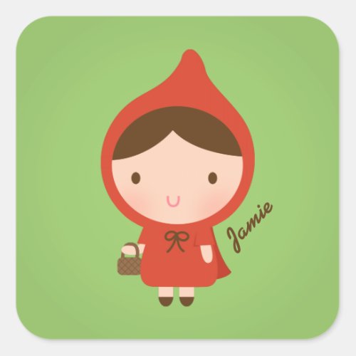 Little Red Riding Hood Fairytale for Girls Square Sticker