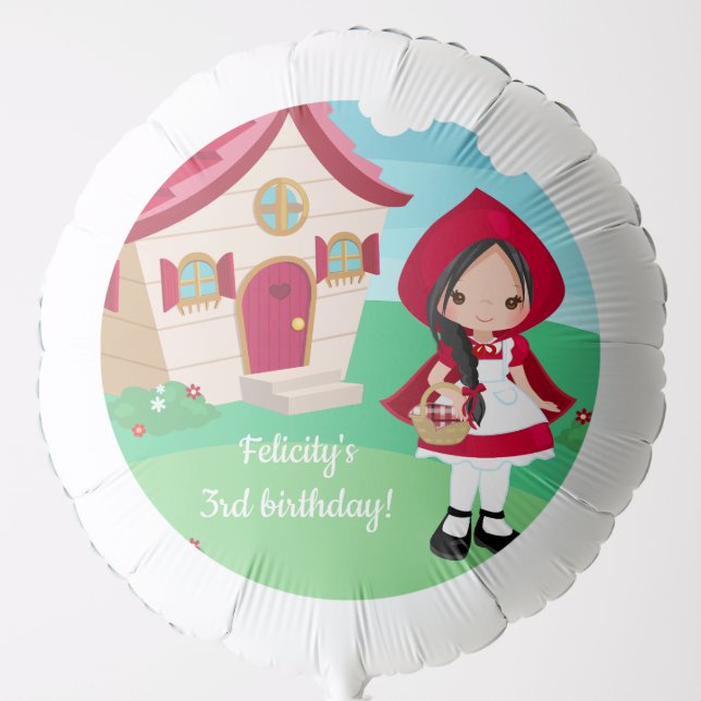 Little Red Riding Hood Fairytale Girls Birthday Balloon (Front)