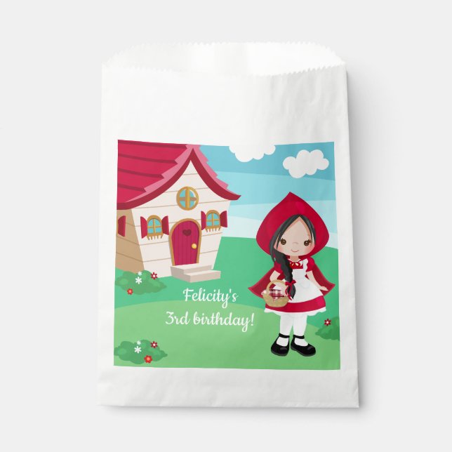 Little Red Riding Hood Fairytale Girls Birthday Favor Bag (Front)