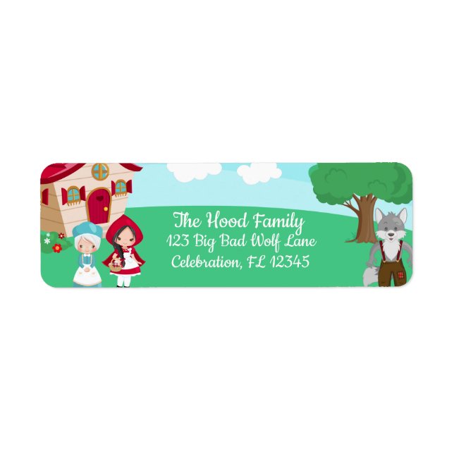 Little Red Riding Hood Fairytale Girls Birthday Label (Front)