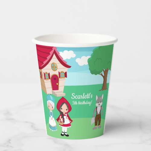 Little Red Riding Hood Fairytale Girls Birthday Paper Cups