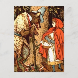Little Red Riding Hood Fantasy Fairy Tale Postcard