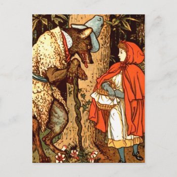 Little Red Riding Hood Fantasy Fairy Tale Postcard by fotoshoppe at Zazzle