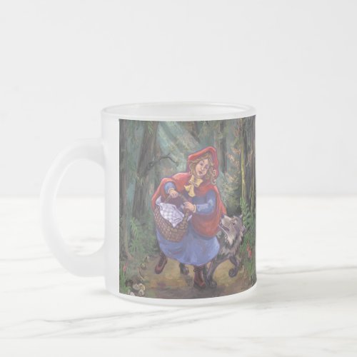 Little Red Riding Hood Frosted Glass Coffee Mug