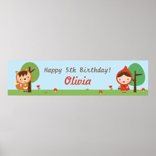 Little Red Riding Hood Girls Birthday Party Banner Poster