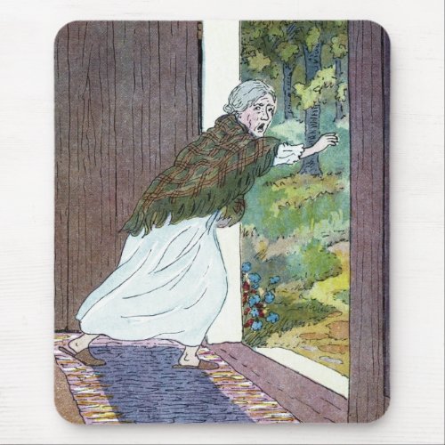 Little Red Riding Hood Grandma Ran Out Mouse Pad