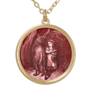 Little Red Riding Hood Grimm Gold Plated Necklace