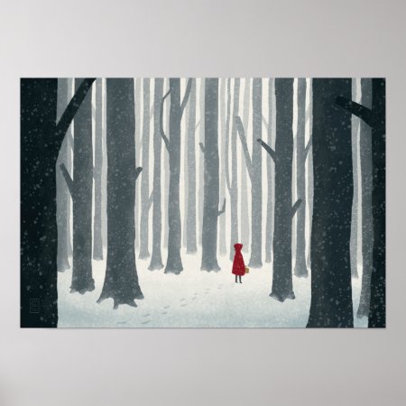 Little Red Riding Hood Illustrated Poster