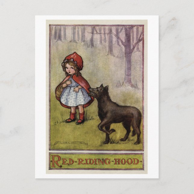 Little Red Riding Hood Illustration Postcard (Front)