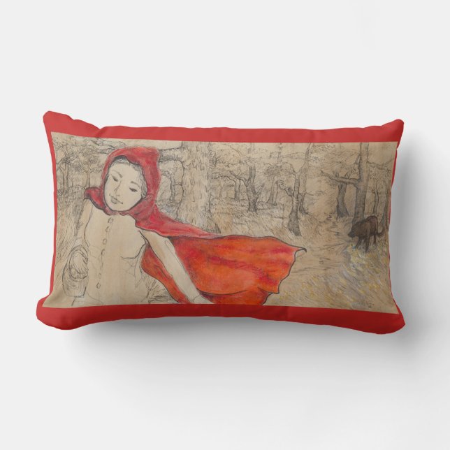 Little Red Riding Hood Lumbar Pillow (Front)