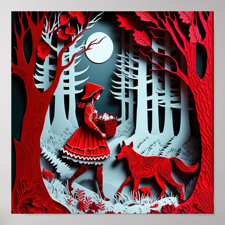 Little Red Riding Hood Meet the Big Bad Wolf Poster | Zazzle