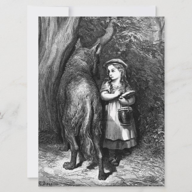 Little Red Riding Hood Meets Old Father Wolf Card (Front)