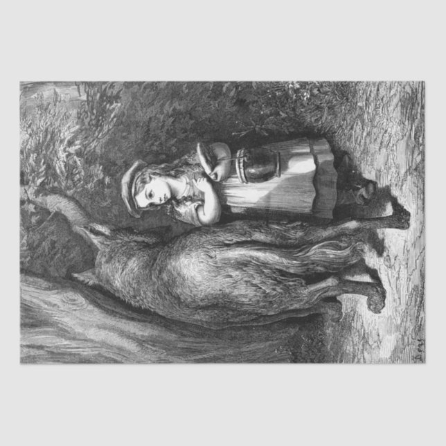 Little Red Riding Hood Meets Old Father Wolf Tissue Paper (Front)