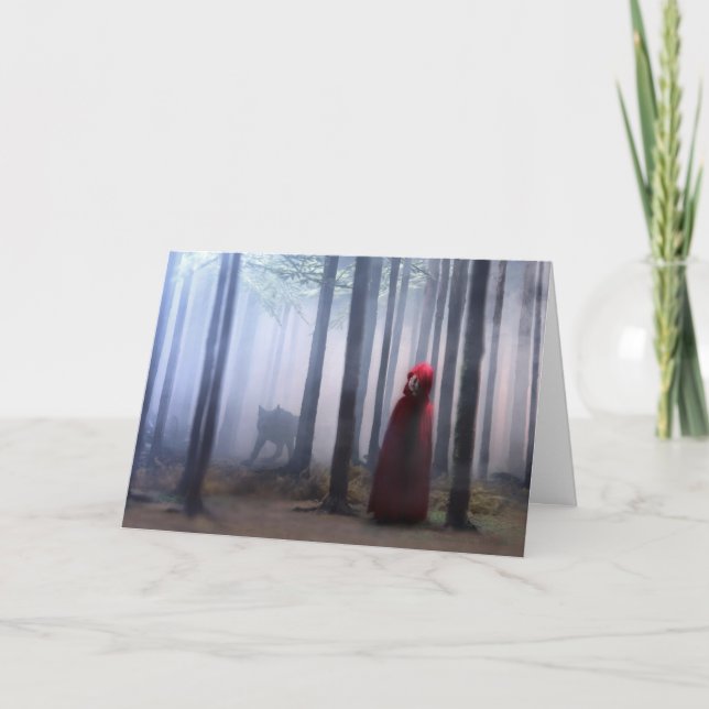 Little Red Riding Hood on Halloween Card (Front)