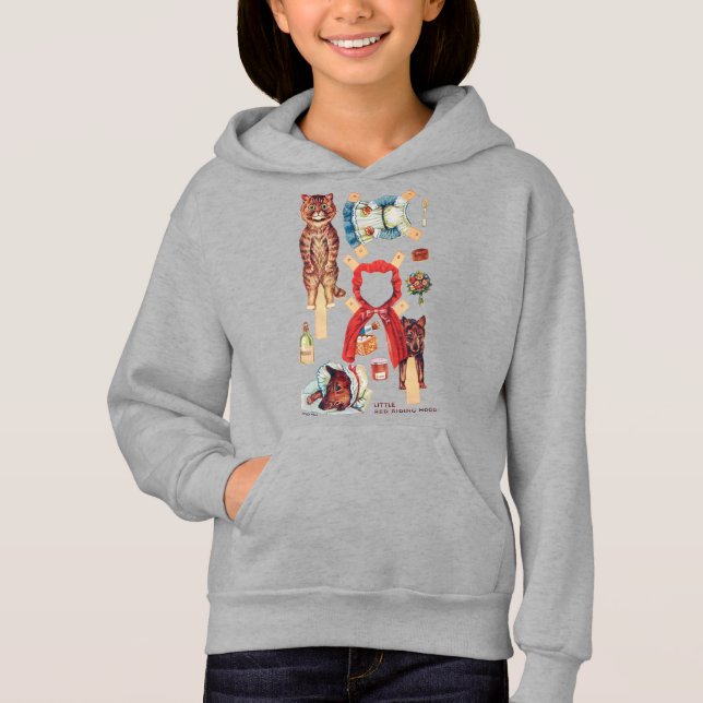 Little Red Riding Hood, Paper Doll, Louis Wain Hoodie (Front)