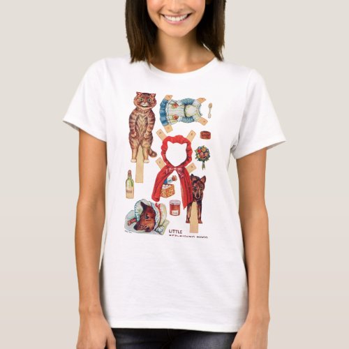 Little Red Riding Hood Paper Doll Louis Wain T_Shirt