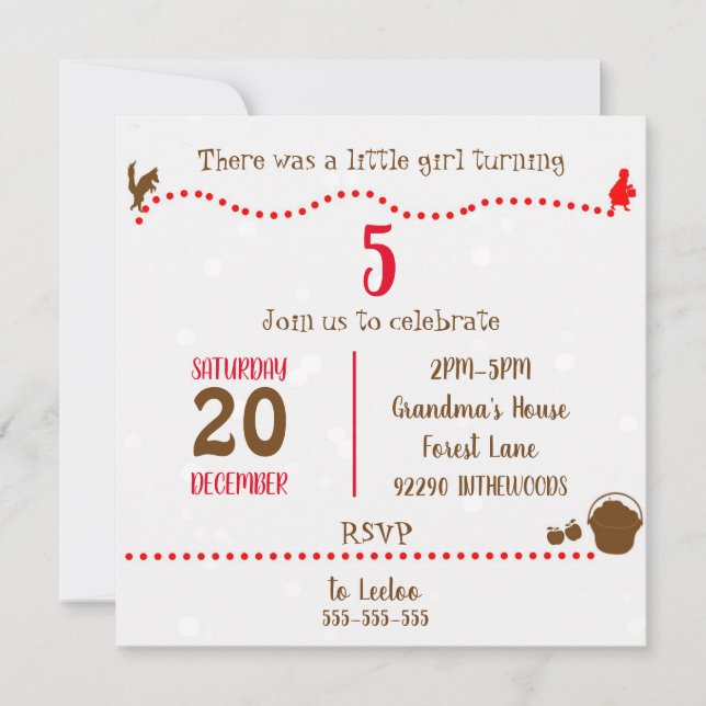 Little red riding hood party invitation (Front)