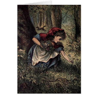 Little Red Riding Hood Picking Flowers Cards