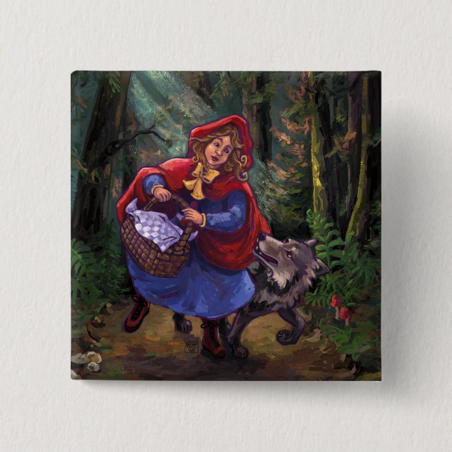 Little Red Riding Hood Pinback Button (Front)