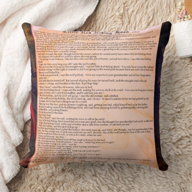 Little Red Riding Hood Read Story | Throw Pillow (Blanket)