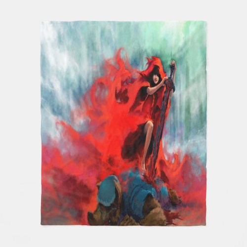 Little Red Riding Hood _ Red Slays the wolf Fleece Blanket