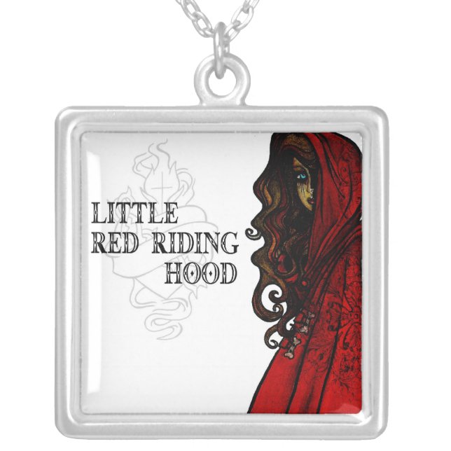 Little Red Riding Hood Silver Plated Necklace (Front)
