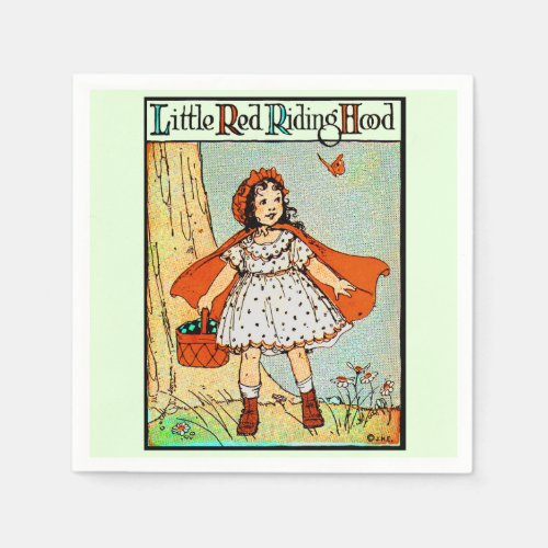 Little Red Riding Hood Square Sticker Napkins