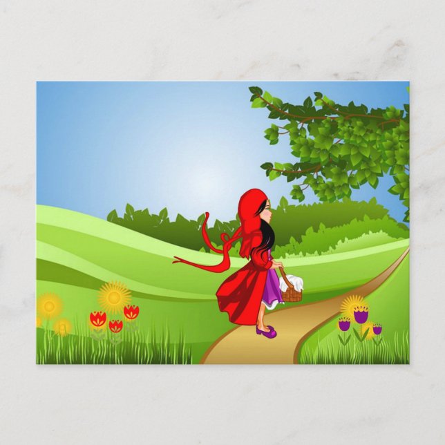Little Red Riding Hood Taking a Walk Postcard (Front)