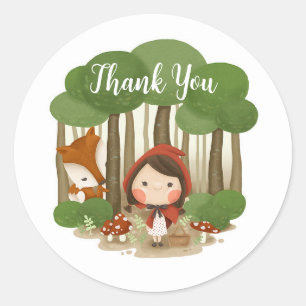 little red riding hood thank you gift sticker