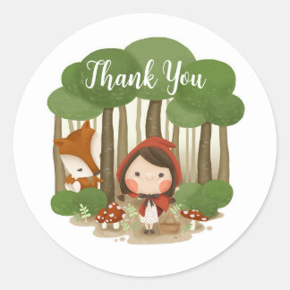 little red riding hood thank you gift sticker