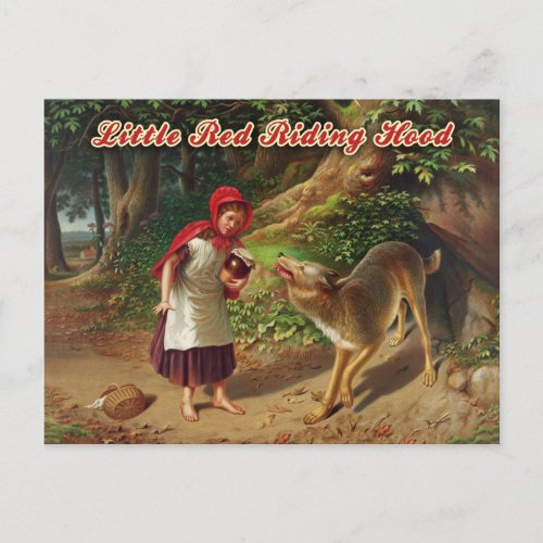 Little Red Riding Hood  the Big Bad Wolf Postcard