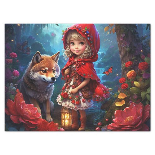 Little Red Riding Hood  The Wolf Decoupage Tissue Paper