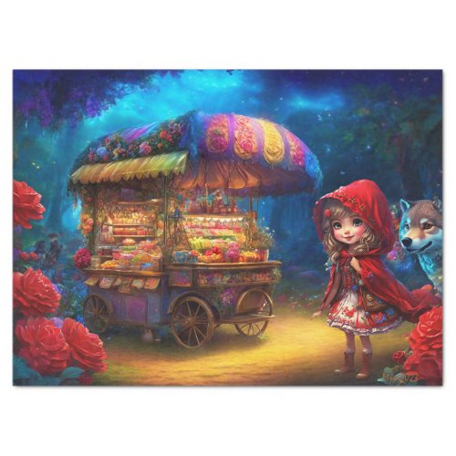 Little Red Riding Hood  The Wolf Decoupage Tissue Paper