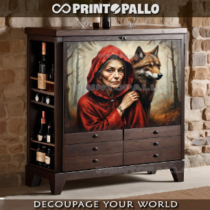 Little red riding hood, the wolf, many years later tissue paper