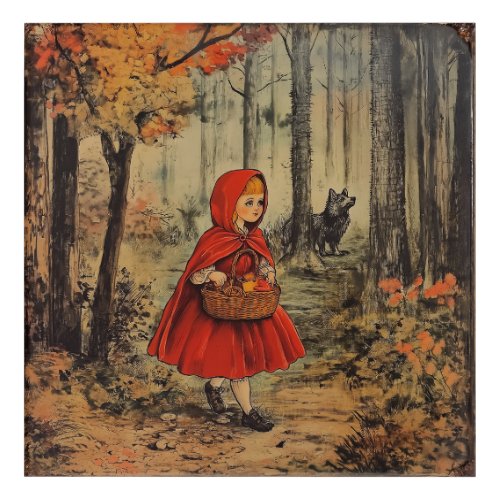 Little Red Riding Hood  the Wolf vintage print Acrylic Print