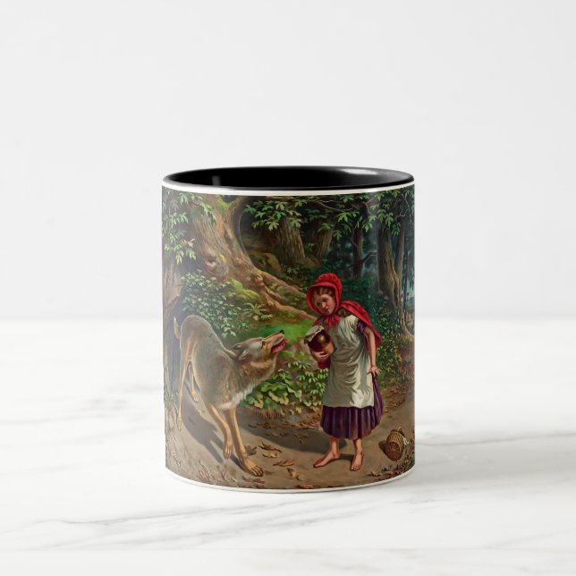Little red riding hood Two-Tone coffee mug (Center)