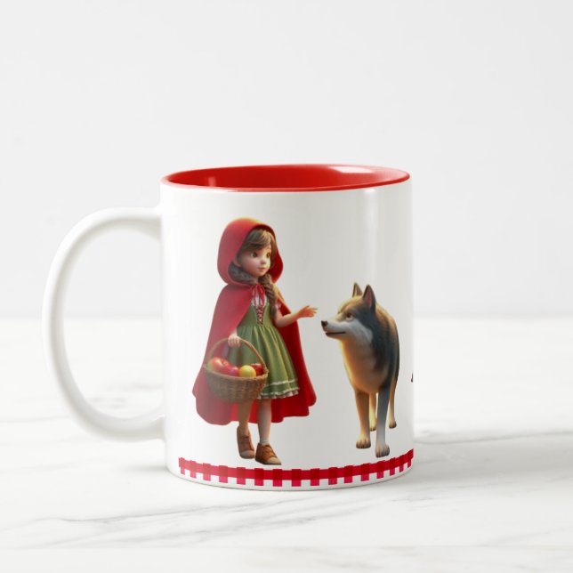 Little Red Riding Hood Two-Tone Coffee Mug (Left)