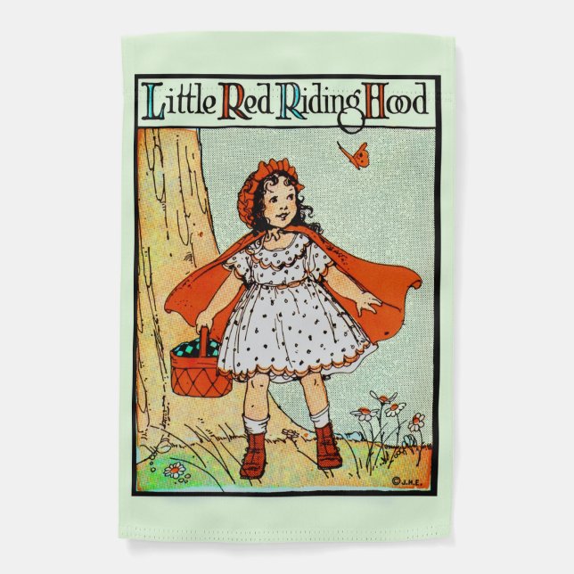 Little Red Riding Hood Vintage Cute Garden Flag (Front)
