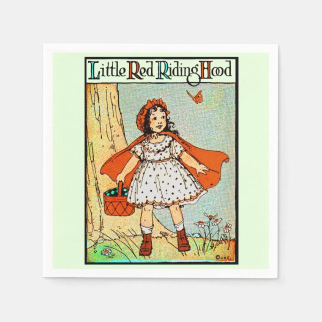 Little Red Riding Hood Vintage Cute Napkins (Front)