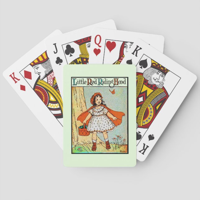 Little Red Riding Hood Vintage Cute Poker Cards (Back)