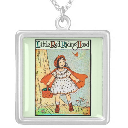 Little Red Riding Hood Vintage Cute Silver Plated Necklace