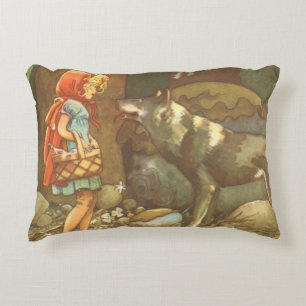 Little Red Riding Hood, Vintage Fairy Tale Accent Pillow